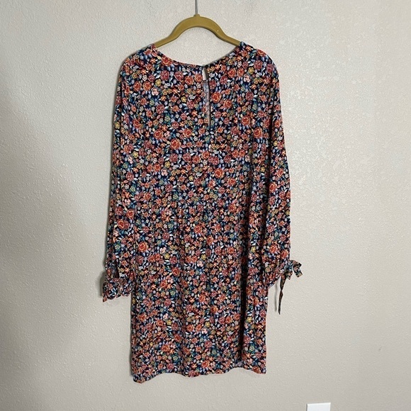 Old Navy Ditzy Floral Bow Tie Sleeve Shift Dress Medium Tall - Picture 5 of 7